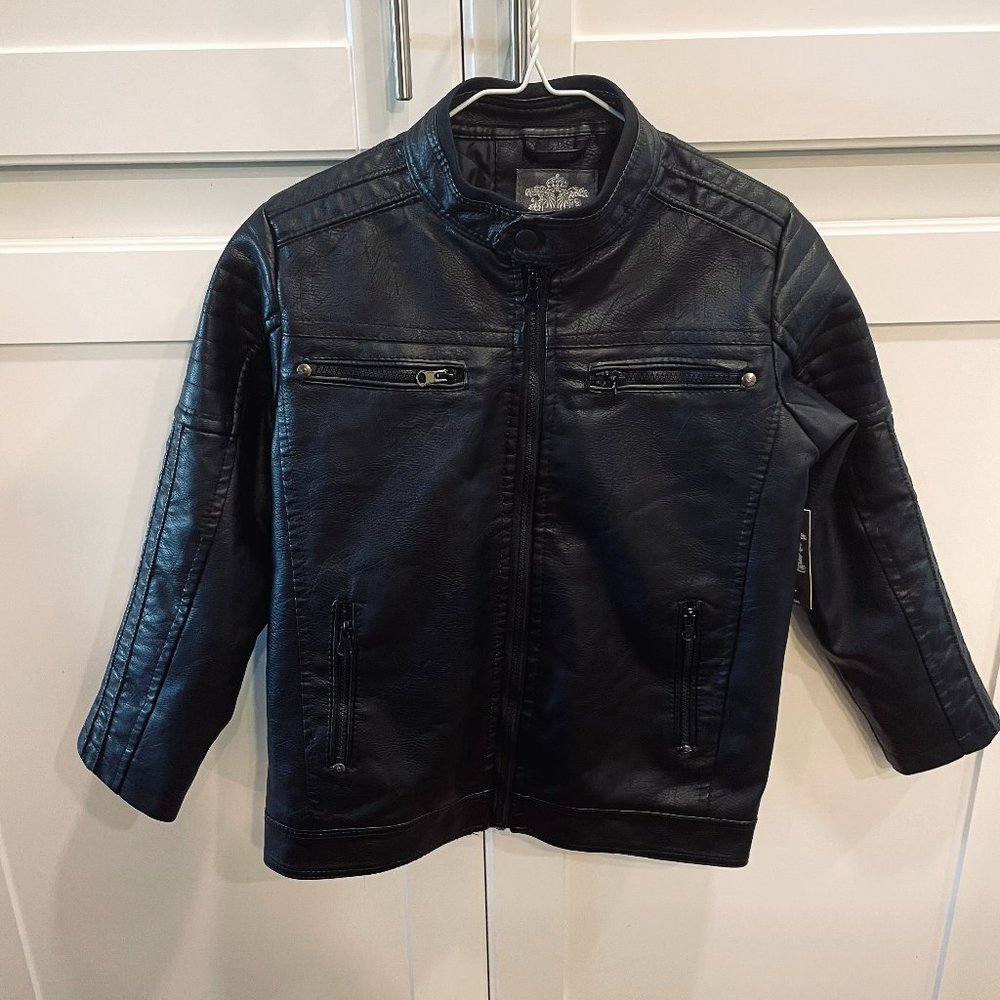 Bleu Grandeur Kid's Faux Leather Biker Jacket - NWT Size 8/10